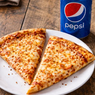 Two Cheese Pizza Slices & Soft Drink Lunch