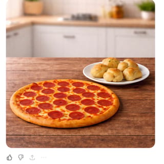 18" One Topping Pizza & Garlic Knots