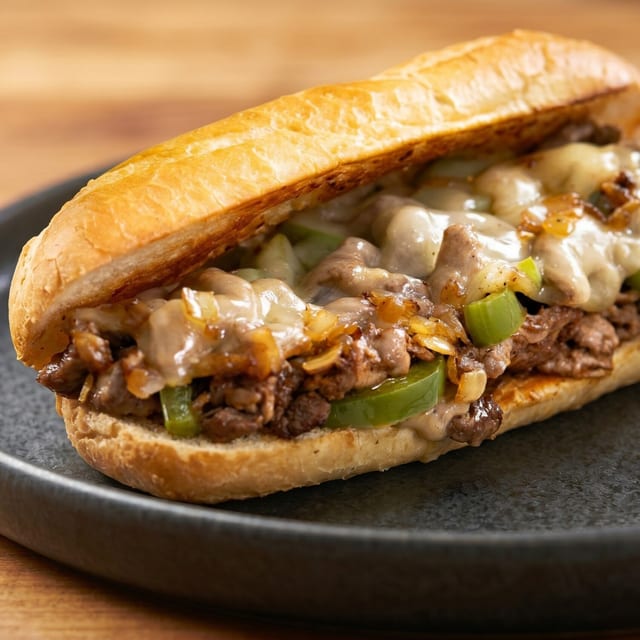 Deluxe Cheesesteak Sandwich.