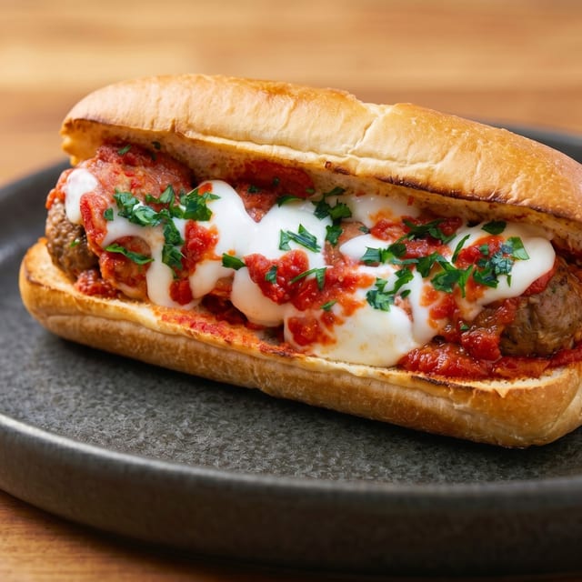 Meatball Parmigiana Sub.