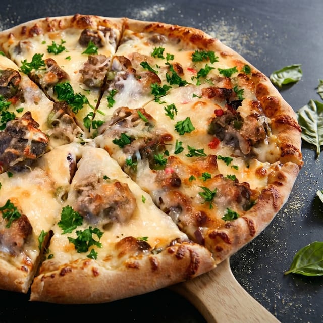 Bianca Steak Pizza.